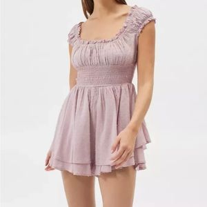 UO Rosie Smocked Tiered Ruffle Romper